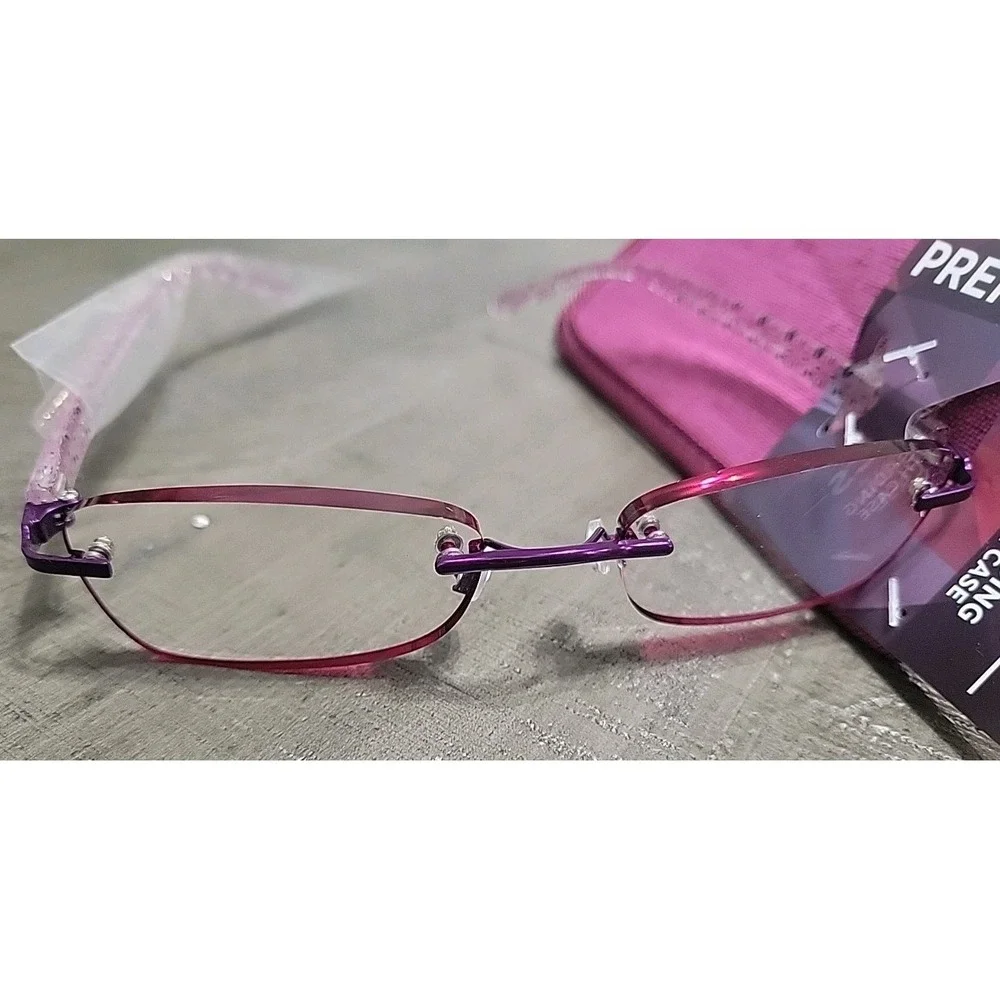 Foster Grant SIMPLY SPECS Daniella Purple PRP 1.25 Rimless Glasses READERS New